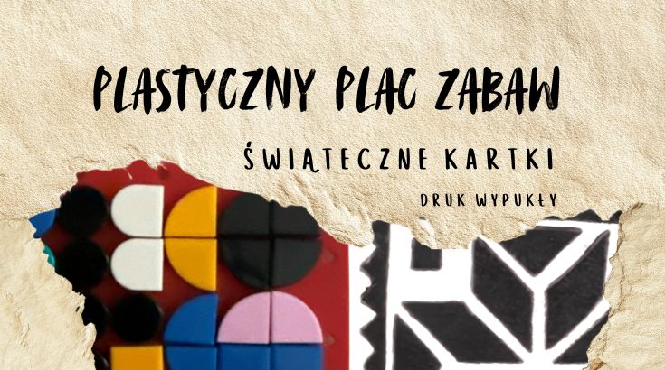 płytka z lego kolorwymi i kawałek druku wypokłego w białoczarnym kolorze